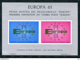 Foglietto Ricordo Europa 1961 - Sonstige & Ohne Zuordnung