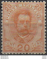 1895 Italia Umberto I 20c. Arancio Bc MNH Sassone N. 61 - Andere & Zonder Classificatie