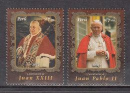 2014 Peru Popes Pope John Paul II Complete Set Of 2  MNH - Perú