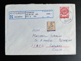 JUGOSLAVIJA YUGOSLAVIA 1993 REGISTERED LETTER POZAREVAC TO BELGRADE BEOGRAD 12-02-1993 - Cartas & Documentos