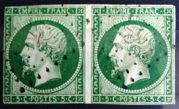 FRANCE                           N° 12 X 2                   OBLITERE                Cote : 225 € - 1853-1860 Napoleone III