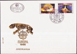 Europa CEPT 1986 Yougoslavie - Jugoslawien - Yugoslavia FDC Y&T N°2033 à 2034 - Michel N°2156 à 2157 - 1986