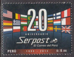 2014 Peru Serpost Post Office Flags Complete Set Of 1  MNH - Perú