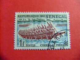 55 REPUBLICA SENEGAL 1961 / DEPORTE ( Carrera De Piragua ) / YVERT 206 FU - Senegal (1960-...)