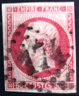 FRANCE                           N° 17 B                  OBLITERE                Cote : 60 € - 1853-1860 Napoleone III