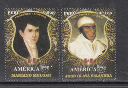 2014 Peru Upaep Famous Men Poetry Independence Complete Set Of 2 MNH - Perù