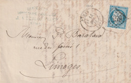 Lettre De Nîmes à Limoges LAC - 1849-1876: Classic Period