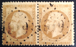 FRANCE                           N° 21 X 2                   OBLITERE                Cote : 25 € - 1862 Napoleon III