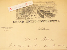 ● L.A.S Marcel HABERT Entête Grand Hôtel Continental Saint Sebastien - François Estrade San Sebastian Lettre Autographe - Other & Unclassified