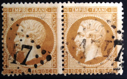 FRANCE                           N° 21 X 2                   OBLITERE                Cote : 25 € - 1862 Napoléon III.