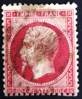 FRANCE                           N° 24                   OBLITERE                Cote : 65 € - 1862 Napoleone III