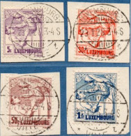 Luxemburg 1925 Fight Against TBC & Cancer 4 Values Cancelled Nurse Caring Hospitalized Patient - Used Stamps