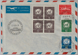 NATIONS UNIES HELVETIA 1955: Mi+Zu N° 21-24 Mit ⊙ GENÈVE  31.10.55 (Zu CHF 13.00 Für ⊙) - Dienstzegels