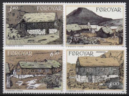 Färöer 1992 Landestypische Gebäude In Nordragota 239/42 Postfrisch - Färöer Inseln