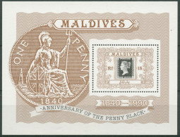 Malediven 1990 150 Jahre Briefmarken Block 168 Postfrisch (C6985) - Malediven (1965-...)