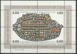 Israel 1978 TABIR' 78: Kartenausschnit Jerusalem Block 17 Postfrisch (C30027) - Blocs-feuillets