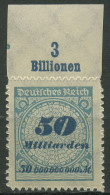 Deutsches Reich 1923 Korbdeckel Platten-Oberrand 330 BP OR B Postfrisch - Ongebruikt