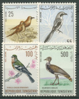Tunesien 1965 Vögel Raubwürger Kragentrappe Buchfink 639/42 Postfrisch - Tunisia (1956-...)