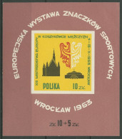 Polen 1963 Europ.Sportbriefmarken Breslau Wappen Block 30 Postfrisch (C93245) - Blocs & Hojas