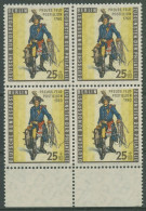 Berlin 1955 Tag Der Briefmarke, Postillion 131 4er-Block Unterrand Postfrisch - Neufs