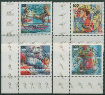 Bund 1995 Sporthilfe Kanu-WM Boxen Volleyball 1777/80 Ecke 3 TOP-Stempel (E2361) - Oblitérés