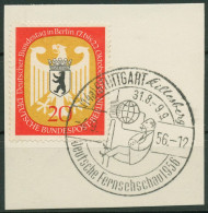 Berlin 1955 Deutscher Bundestag In Berlin 130 Mit Sonderstempel, Briefstück - Gebruikt
