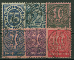 Deutsches Reich Dienstmarken 1922 Wertziffern D 69/74 Gestempelt - Servizio