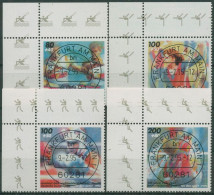 Bund 1995 Sporthilfe Kanu-WM Boxen Volleyball 1777/80 Ecke 1 TOP-Stempel (E2357) - Oblitérés