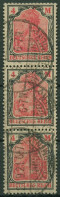 Deutsches Reich 1920/21 Germania 153 Senkr. 3er-Streifen Gestempelt - Usati