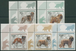 Bund 1996 Jugend: Tiere Hunde Hunderassen 1836/40 Ecke 1 Mit TOP-Stempel (E2526) - Used Stamps