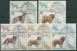 Bund 1996 Jugend: Tiere Hunde Hunderassen 1836/40 Ecke 2 Mit TOP-Stempel (E2528) - Used Stamps