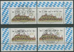 Bund 1996 Marktrecht Freising Stadtansicht 1856 Alle 4 Ecken TOP-Stempel (E2588) - Usados