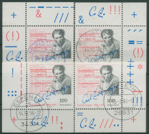 Bund 1996 Schriftsteller Carl Zuckmayer 1893 Alle 4 Ecken Gestempelt (E2684) - Used Stamps