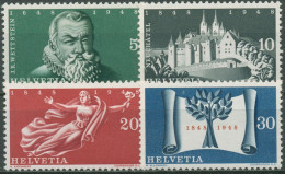 Schweiz 1948 Unabhängigkeit Schloss Neuenburg Helvetia 496/99 Postfrisch - Unused Stamps