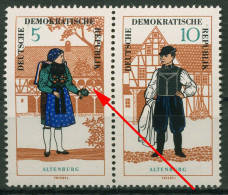DDR 1966 Volkstrachten Mit Plattenfehler 1214 F 31 Postfrisch - Abarten Und Kuriositäten