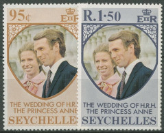 Seychellen 1973 Hochzeit Von Prinzessin Anne U. Mark Phillips 316/17 Postfrisch - Seychellen (...-1976)