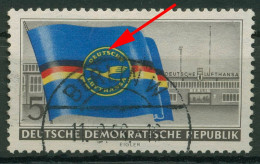 DDR 1956 Eröffnung D. Zivilen Luftverkehrs Mit Plattenfehler 512 F 16 Gestempelt - Variétés Et Curiosités