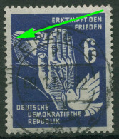 DDR 1950 Frieden Mit Plattenfehler 276 F 31 Gestempelt - Plaatfouten En Curiosa