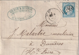Lettre De Saint Etienne à Dunières LAC - 1849-1876: Periodo Clásico