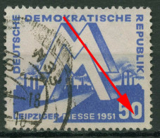 DDR 1951 Leipziger Frühjahrsmesse Mit Plattenfehler 283 F 50 Gestempelt - Variedades Y Curiosidades