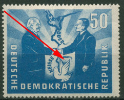 DDR 1951 Deutsch-Polnische Freundschaft Mit Plattenfehler 285 F 1 Postfrisch - Abarten Und Kuriositäten