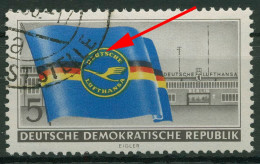 DDR 1956 Eröffnung Ziviler Luftverkehr, Plattenfehler 512 F 16 Massenentwertung - Variedades Y Curiosidades