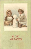 Weihnachten - Kinder Schneemann - Prägekarte - Sonstige & Ohne Zuordnung