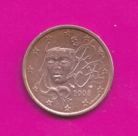 France, 2008- 5 Euro Cent- Mint Director Hubert Lerivière- Copper Plated Steel- Obverse Marianne Courtiade. - France