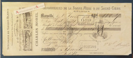 ● Marseille 1904 Savonnerie Charles MOREL Savons Blancs Aspic à Thueyts Ardèche Mandat Lettre De Change - Letras De Cambio