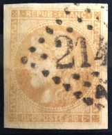 FRANCE                           N° 43 Aa                 OBLITERE                Cote : 90 € - 1870 Ausgabe Bordeaux