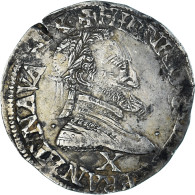 Monnaie, France, Henri IV, 1/2 Franc, 1595, Amiens, Rare, TTB, Argent - 1589-1610 Hendrik IV