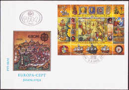 Europa CEPT 1992 Yougoslavie - Jugoslawien - Yugoslavia FDC Y&T N°BF40 - Michel N°B41 - 1200d EUROPA - 1992