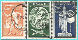 GREECE- GRECE - HELLAS 1954: Airpost Stamps:  " NATO" Compl. Set Used - Oblitérés