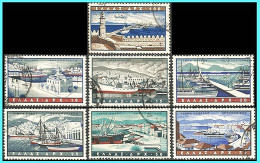 GREECE- GRECE - HELLAS 1958: Airpost Stamps: "Ports" Compl. Set Used - Usati